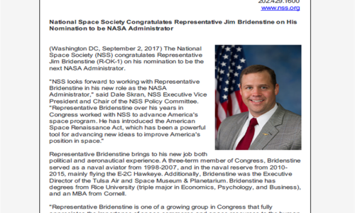 NSS Bridenstine PR